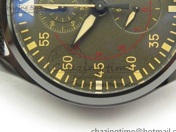 MIROTIME 0216 Classic PILOT IW389001 ZF 1:1 Best Edition Ceramic Case Green Dial on Green Nylon Strap A7750 (Function Same As Genuine) 7160